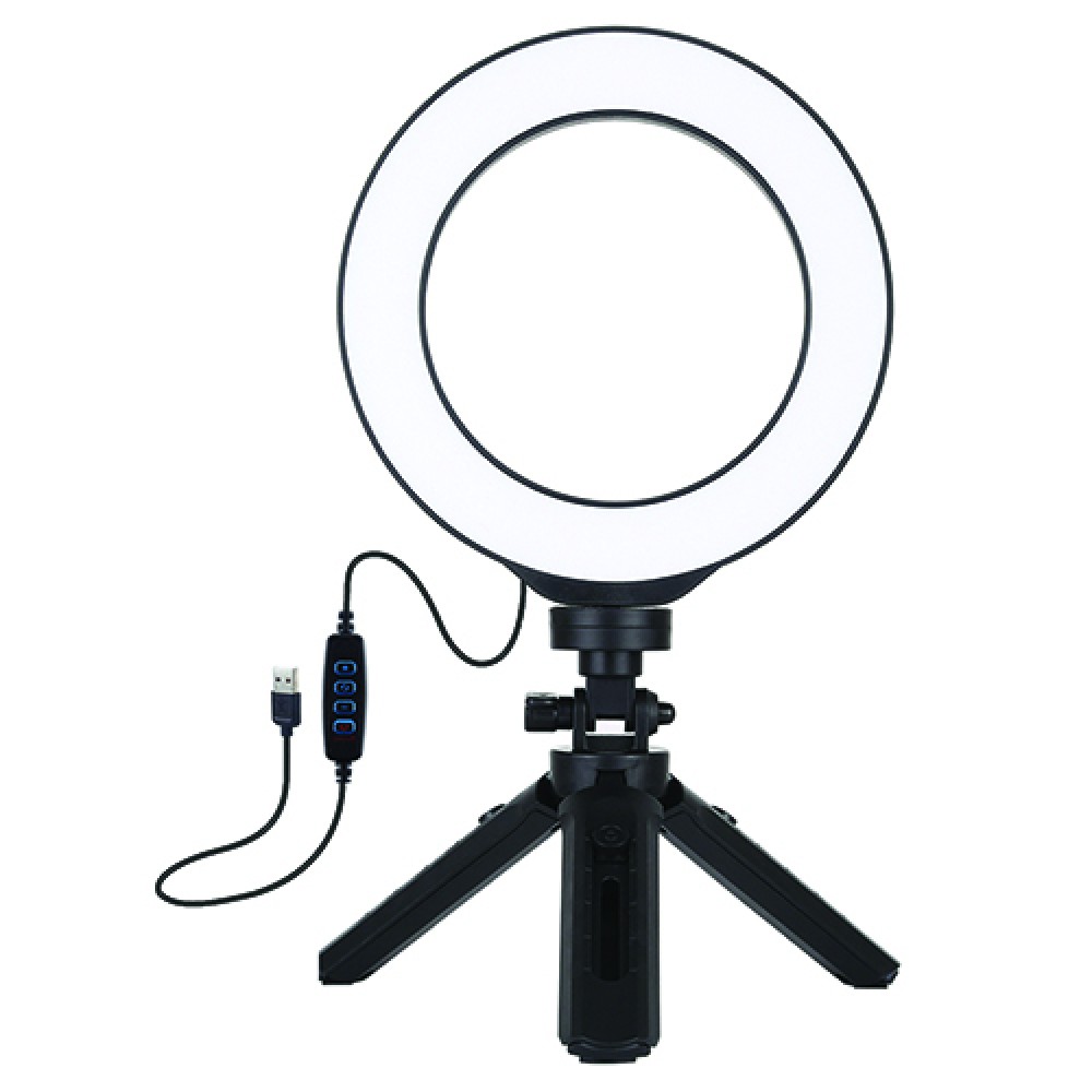 LED Ring Lamp 16cm With Pocket Tripod Mount 12-14.5cm, USB